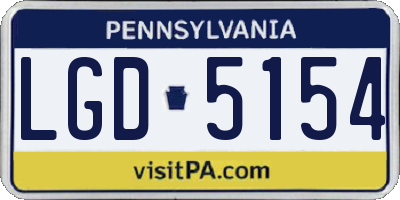 PA license plate LGD5154