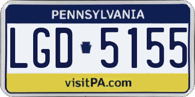 PA license plate LGD5155