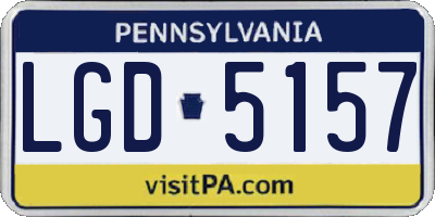 PA license plate LGD5157
