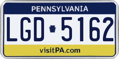 PA license plate LGD5162