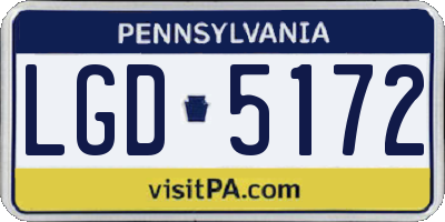 PA license plate LGD5172