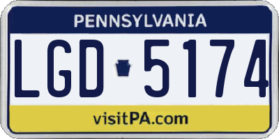 PA license plate LGD5174