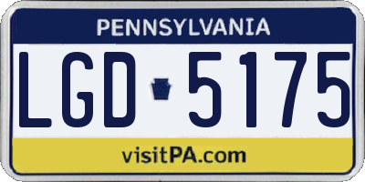PA license plate LGD5175