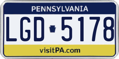 PA license plate LGD5178