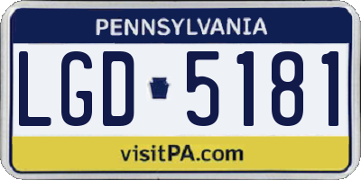 PA license plate LGD5181