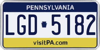 PA license plate LGD5182