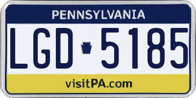 PA license plate LGD5185