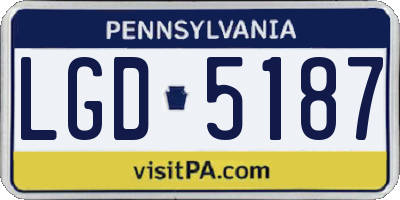 PA license plate LGD5187