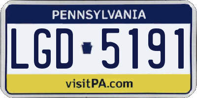 PA license plate LGD5191