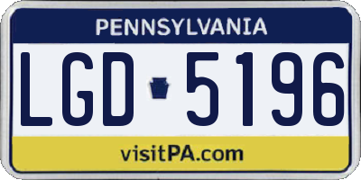 PA license plate LGD5196