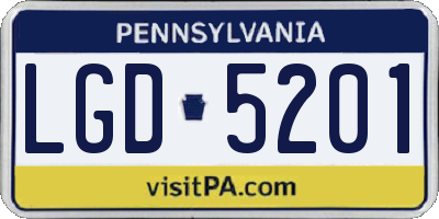 PA license plate LGD5201