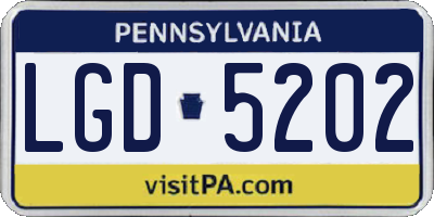 PA license plate LGD5202
