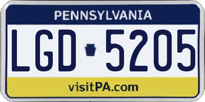 PA license plate LGD5205