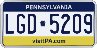 PA license plate LGD5209
