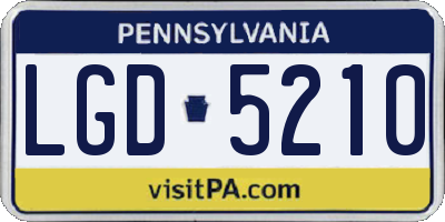 PA license plate LGD5210