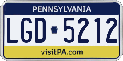 PA license plate LGD5212