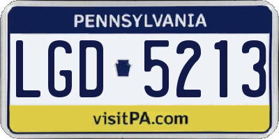 PA license plate LGD5213