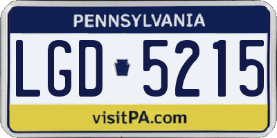 PA license plate LGD5215