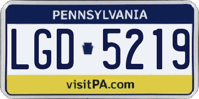 PA license plate LGD5219