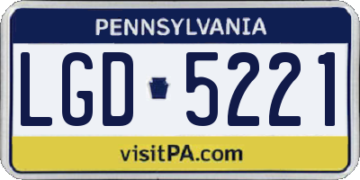 PA license plate LGD5221