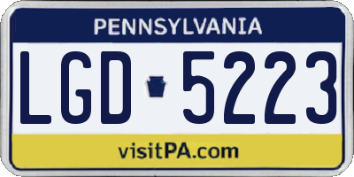 PA license plate LGD5223