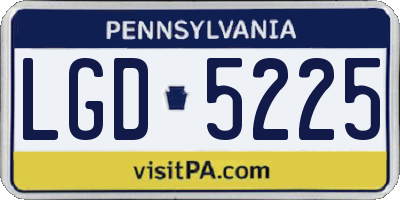PA license plate LGD5225