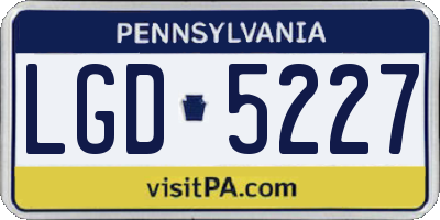 PA license plate LGD5227