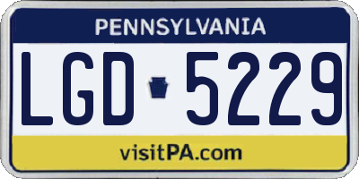 PA license plate LGD5229