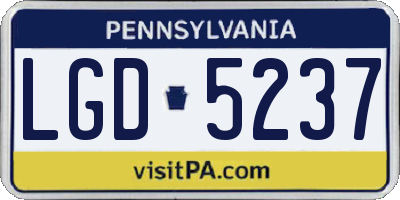 PA license plate LGD5237