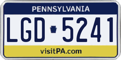 PA license plate LGD5241