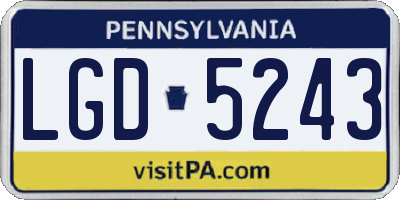 PA license plate LGD5243