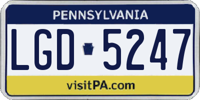 PA license plate LGD5247