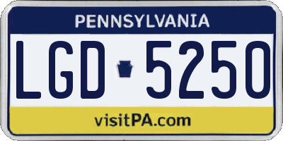 PA license plate LGD5250