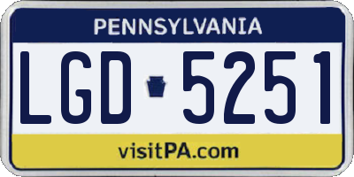 PA license plate LGD5251