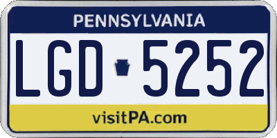 PA license plate LGD5252