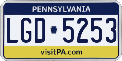 PA license plate LGD5253