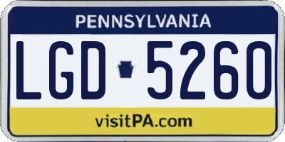 PA license plate LGD5260