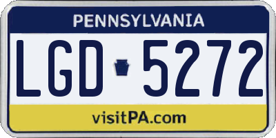 PA license plate LGD5272