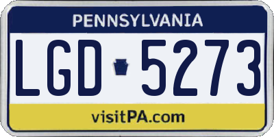 PA license plate LGD5273