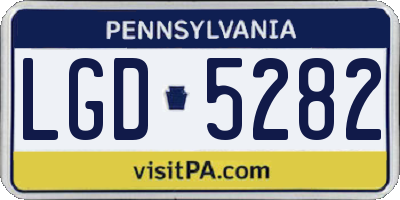 PA license plate LGD5282
