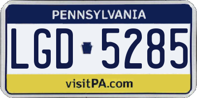 PA license plate LGD5285