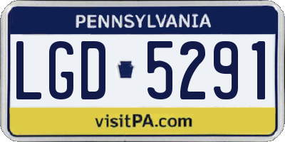 PA license plate LGD5291