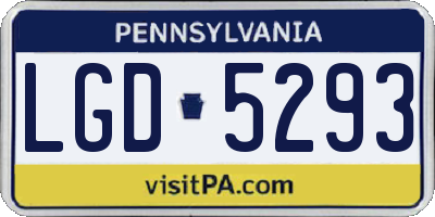 PA license plate LGD5293