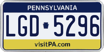 PA license plate LGD5296
