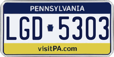 PA license plate LGD5303
