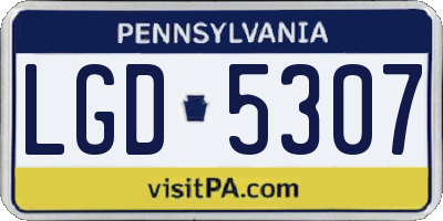 PA license plate LGD5307