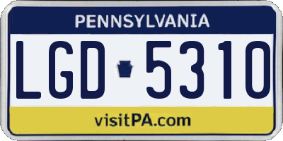PA license plate LGD5310