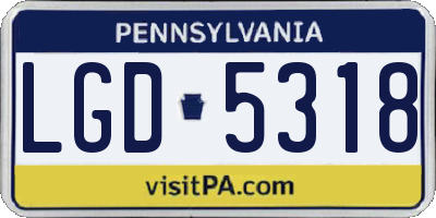 PA license plate LGD5318