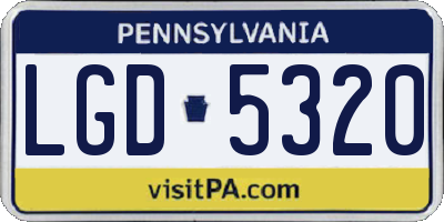 PA license plate LGD5320