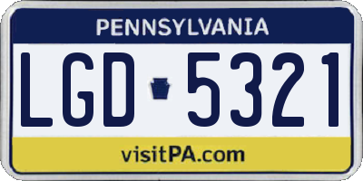 PA license plate LGD5321